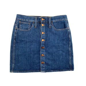 Madewell Button Front Denim Skirt Mini Straight Womens Size 29 Blue Casual